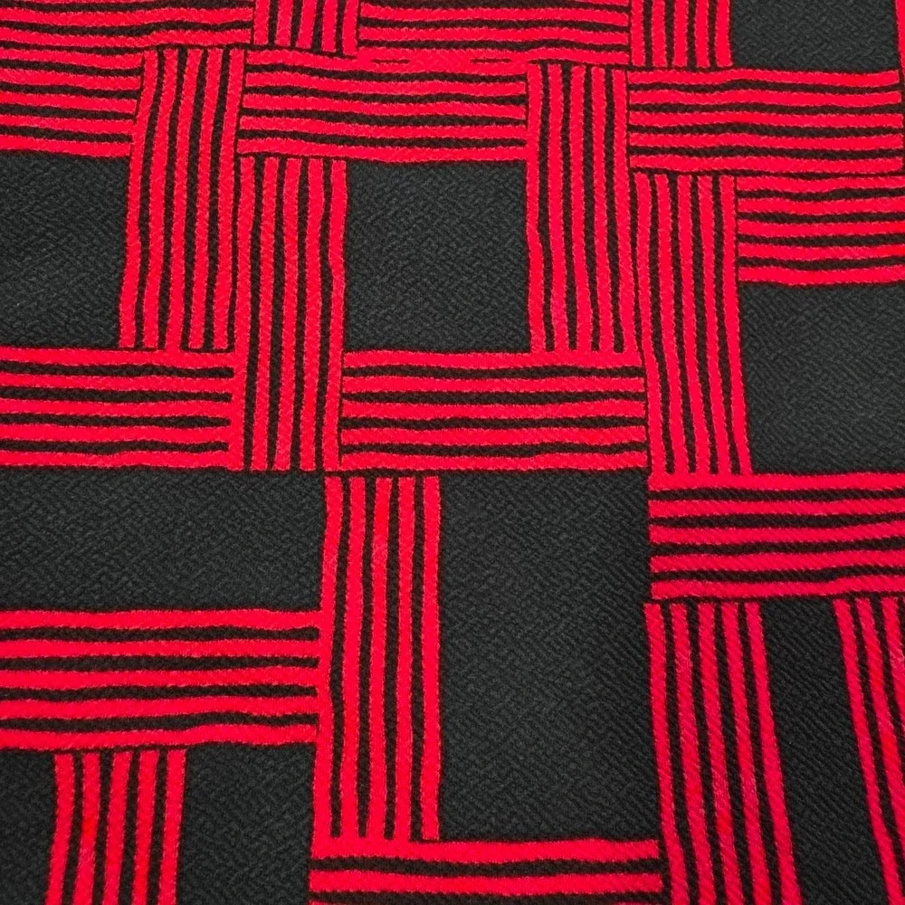 LuLaRoe Cassie‎ Pencil Skirt S Red Black Geometric Basketweave Knit High Waist